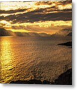 Sunset Over Altafjord Metal Print