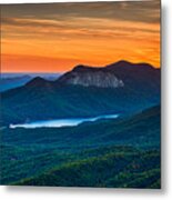 Sunset Over Table Rock From Caesars Head State Park South Carolina Metal Print