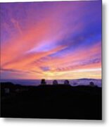 Sunset Over The Clouds Metal Print