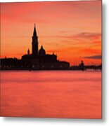 Sunset Over The Grand Canal, Venice, Metal Print