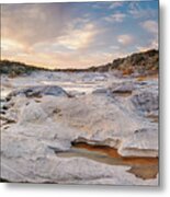 Sunset Panorama Of The Pedernales River At Pedernales Falls State Park - Jonhson City Hill Country Metal Print