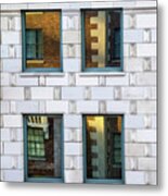 Sunset Reflections In Windows Metal Print