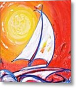 Sunset Sail Metal Print