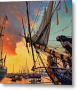 Sunset Sail Metal Print