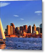 Sunset Sail On Boston Harbor Metal Print