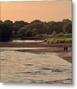 Sunset Stroll In The Marshes Metal Print