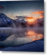 Sunset, Vermilion Lakes Metal Print