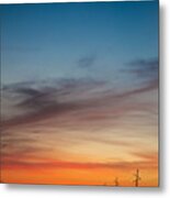 Sunset With Moon Sliver Metal Print