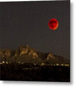 Super Bloodmoon Over The Superstition Mountains Metal Print