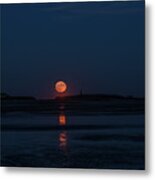 Super Moon Rising Over Hills Beach ,biddeford Maine Metal Print