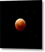 Super Red Blue Moon Eclipse Metal Print