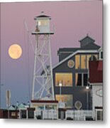 Super Wolf Moon At The Watch Tower Metal Print