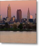 Supermoon Over Cleveland Metal Print