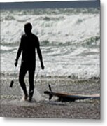 Surfer At The End Of The Day Metal Print