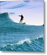Surfing At Carmel Beach 2 Metal Print