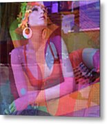 Surreal Figures Fine Art Photography - Miami Beach Metal Print