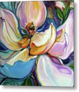 Sweet Magnoli Floral Abstract Metal Print