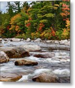 Swift River Runs Through Fall Colors Metal Print