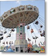 Swing Carousel At County Fair Metal Print