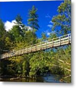 Toccoa River Swinging Bridge Metal Print