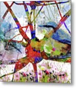 Synapses With Birds And Flowers Metal Print