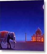 Taj Mahal Elephant Metal Print