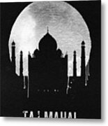 Taj Mahal Landmark Black Metal Print