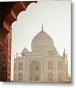 Taj Mahal Mosque View Ii Metal Print