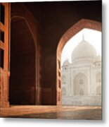 Taj Mahal Mosque View Iii Metal Print