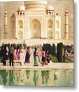 Taj Mahal Vintage Metal Print