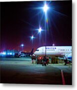 Taking Off On A Jet Plane Looking Out The Window Metal Print