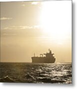 Tanker In Sun Metal Print