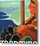 Taormina, Italy, Vintage Travel Poster Metal Print