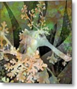 Teal Leafy Sea Dragon Metal Print