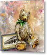 Teddy Bear Growler At Newby Hall Metal Print