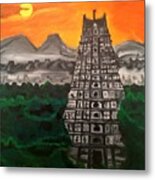 Temple Near The Hills Metal Print