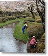 Tending The Japanese Garden No. 2 Metal Print