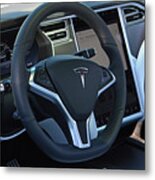 Tesla Model X Interior Metal Print