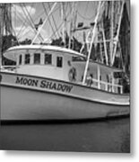 Moon Shadow Working Boat Metal Print