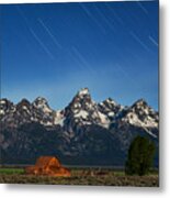 Teton Star Trails Metal Print