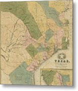 Texas 1839, General Land Office Of The Republic Metal Print