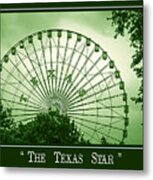 Texas Star In Green Metal Print