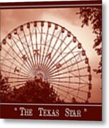 Texas Star In Orange Metal Print