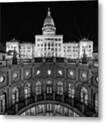 Texas State Capitol - Bw Metal Print