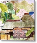 Thatched Japanese House Metal Print