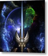 The Angel Wing Sword Of Arkledious Space Fractal Art Composition Metal Print
