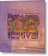 The Annual Ice Sculpting Festival In The Colorado Rockies, Cripple Creek Yellow Metal Print