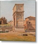 The Arch Of Titus In Rome By Constantin Hansen, 1839. Metal Print