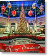 The Bellagio Conservatory Christmas Tree Card Metal Print
