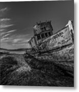 The Boat In Black And White Metal Print
